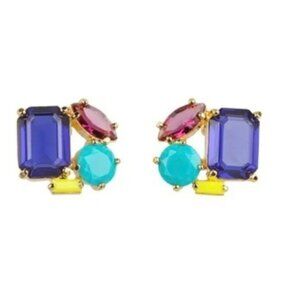 Kate Spade Kaleidoscope Cluster Crystal Gold Stud Earrings Rare